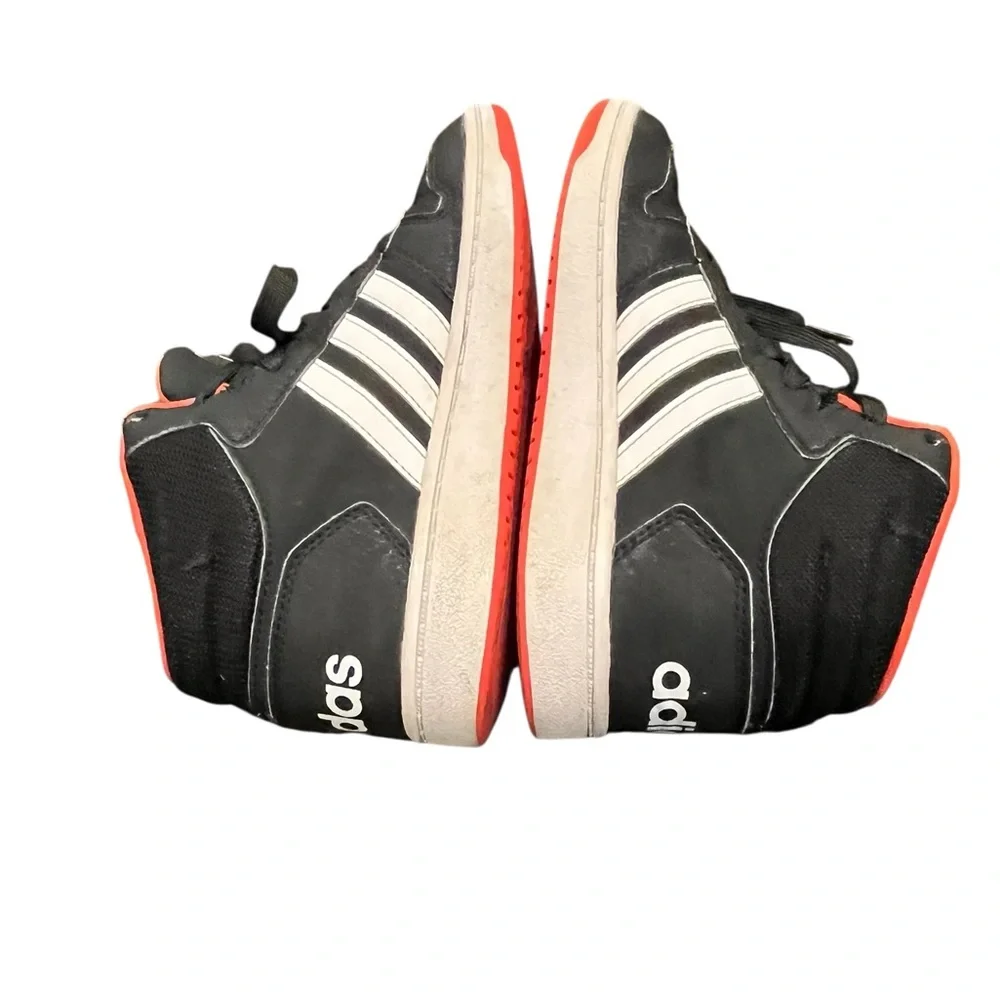 Adidas Hoops 2.0 Mid Sneakers Black White‎ Red | Youth Size 3